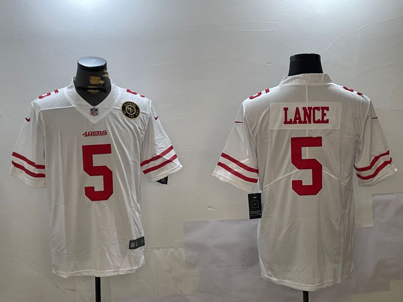 Men San Francisco 49ers #5 Lance White Second generation 2024 Nike Limited NFL Jersey style 8->pittsburgh pirates->MLB Jersey